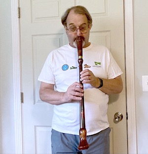 Rich playing the Glasonbury Pipe